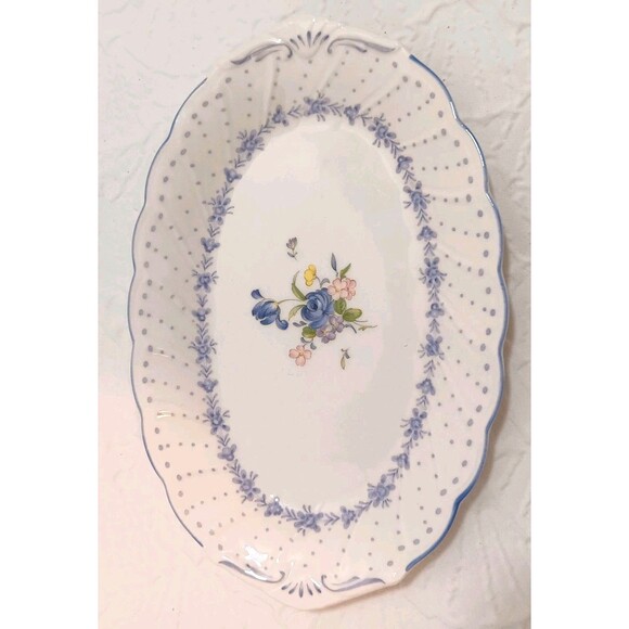 Vintage Nikko BLUE PEONY Oval Relish Dish Japan Fine Tableware Blossomtime - Picture 6 of 10